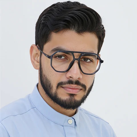 Gray Transparent Full Rim Geometric