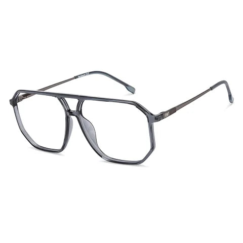 Gray Transparent Full Rim Geometric-zoom-1