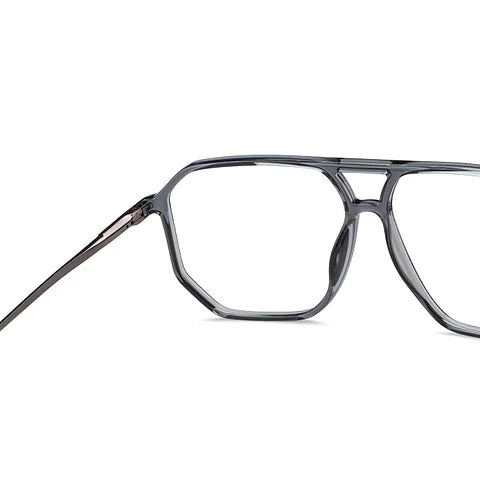 Gray Transparent Full Rim Geometric-5