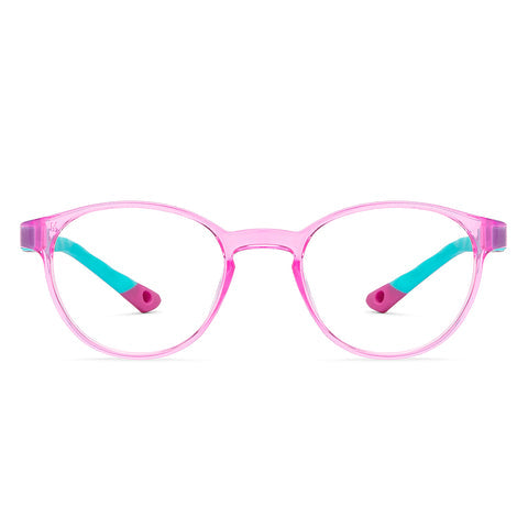 Pink Transparent Full Rim Round