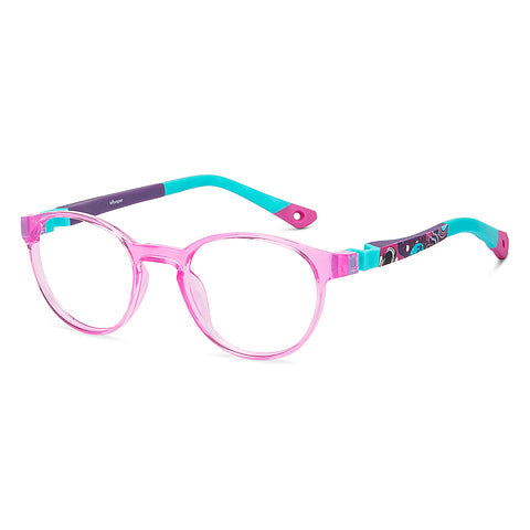 Pink Transparent Full Rim Round-1