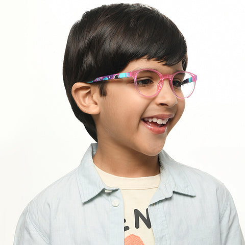 Pink Transparent Full Rim Round-4